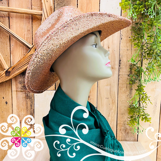 Rose Gold Glitter Cowboy Hat - Unisex Hat