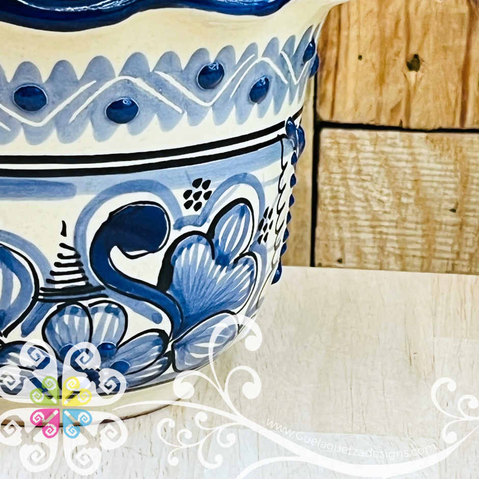 Blue Violeta Planter - Maceta Mexicana - Talavera Home Decor