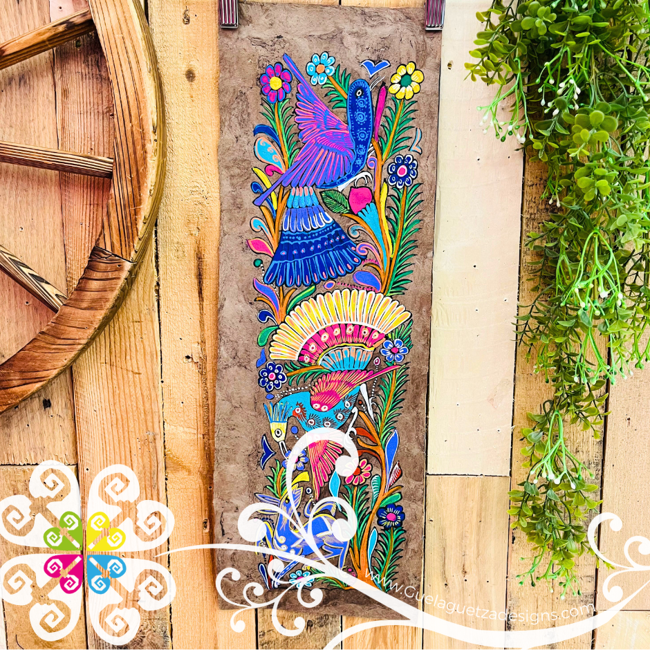 Long Medium Fall Colors Fauna Designs - Amate Paintings
