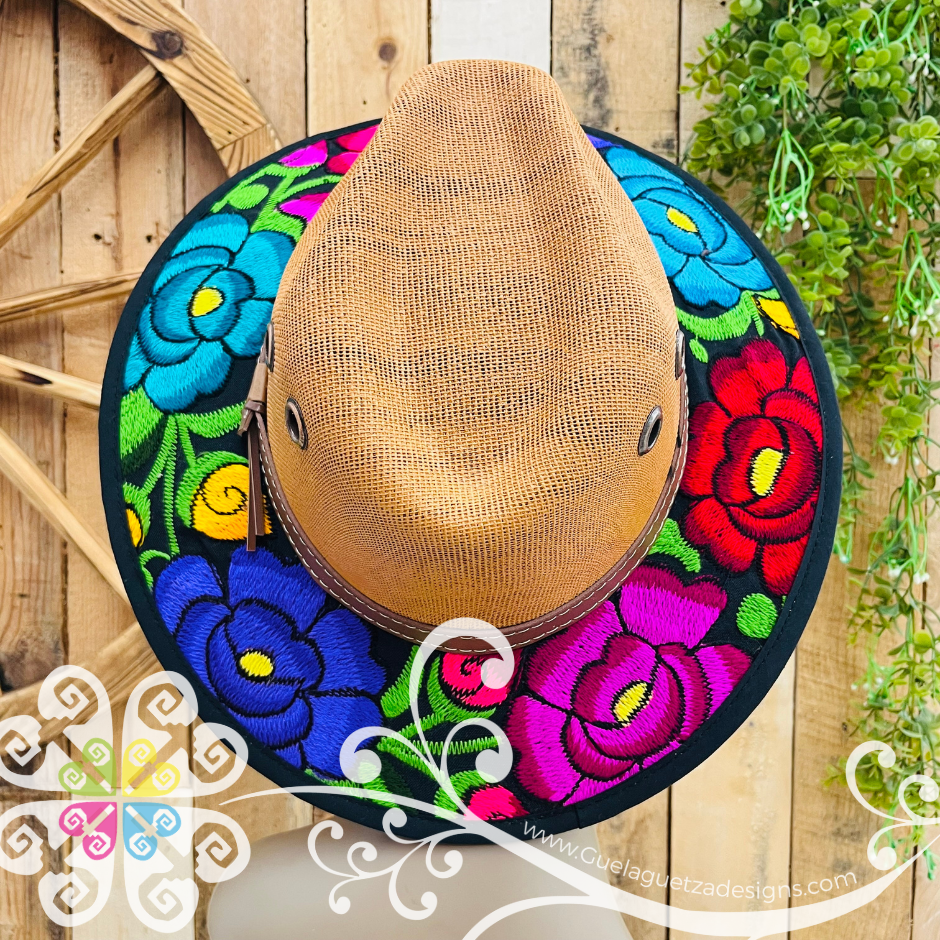Tawny With Multicolor Embroidery - Chiapas Summer Hat