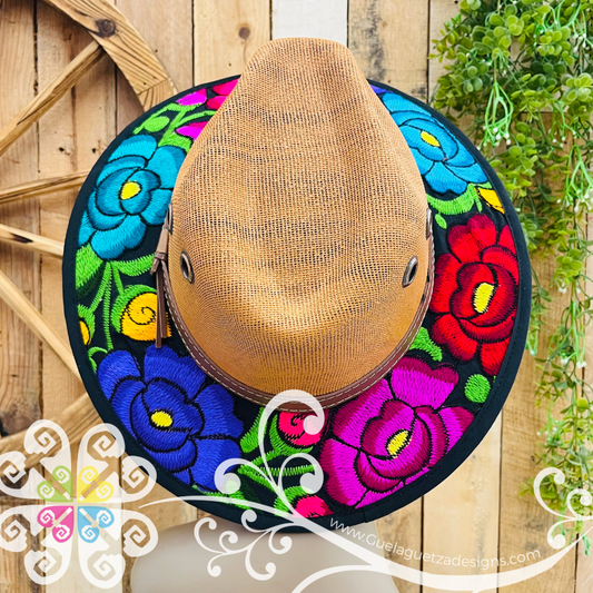 Tawny With Multicolor Embroidery - Chiapas Summer Hat