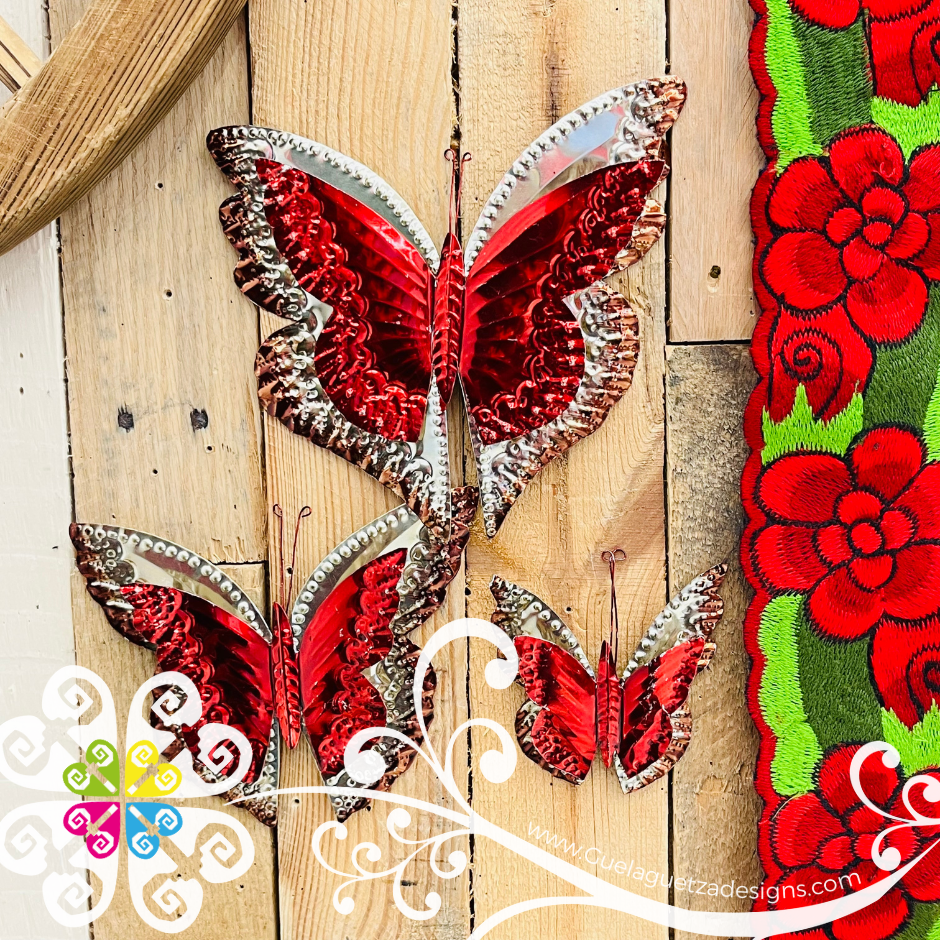 Set of 3 Butterfly - Hojalata Wall Decor