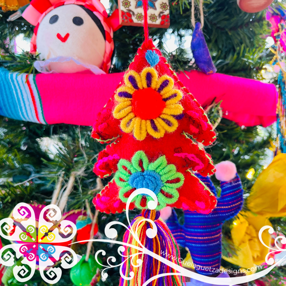 Set of 6 Christmas Pom Pom Sets - Christmas Ornaments