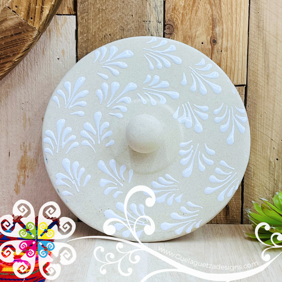 Tortillero Espiga White/Engobe - Barro Mexicano