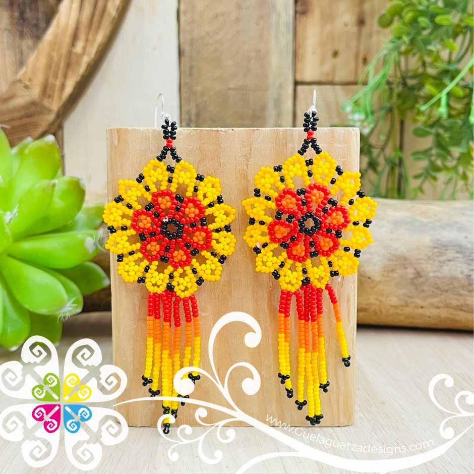Beaded Wild Flower Earrings
