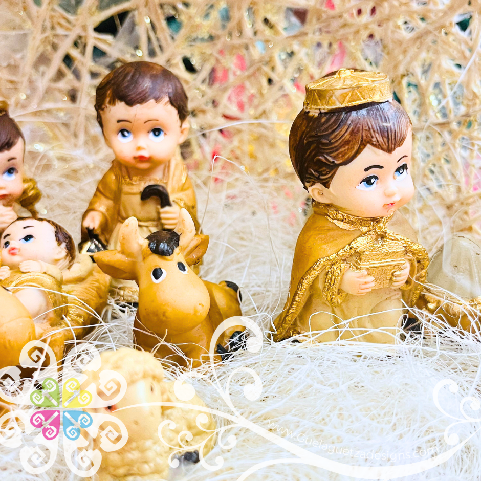 Medium Nacimiento Mimbre - Wicker Nativity Scene - Nacimiento Navideno