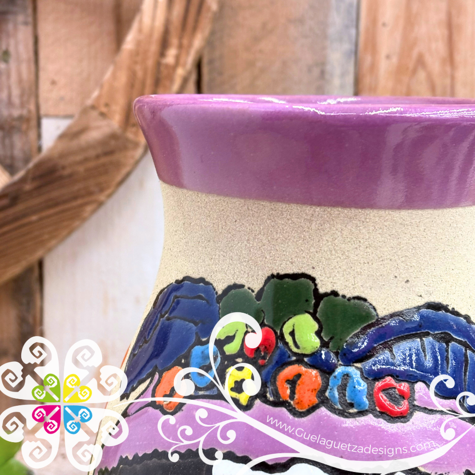 Lilac Catrina Ovulo Vase - Mexican Home Décor