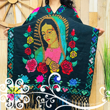 Virgen Guadalupe Embroider Long Poncho - Gaban