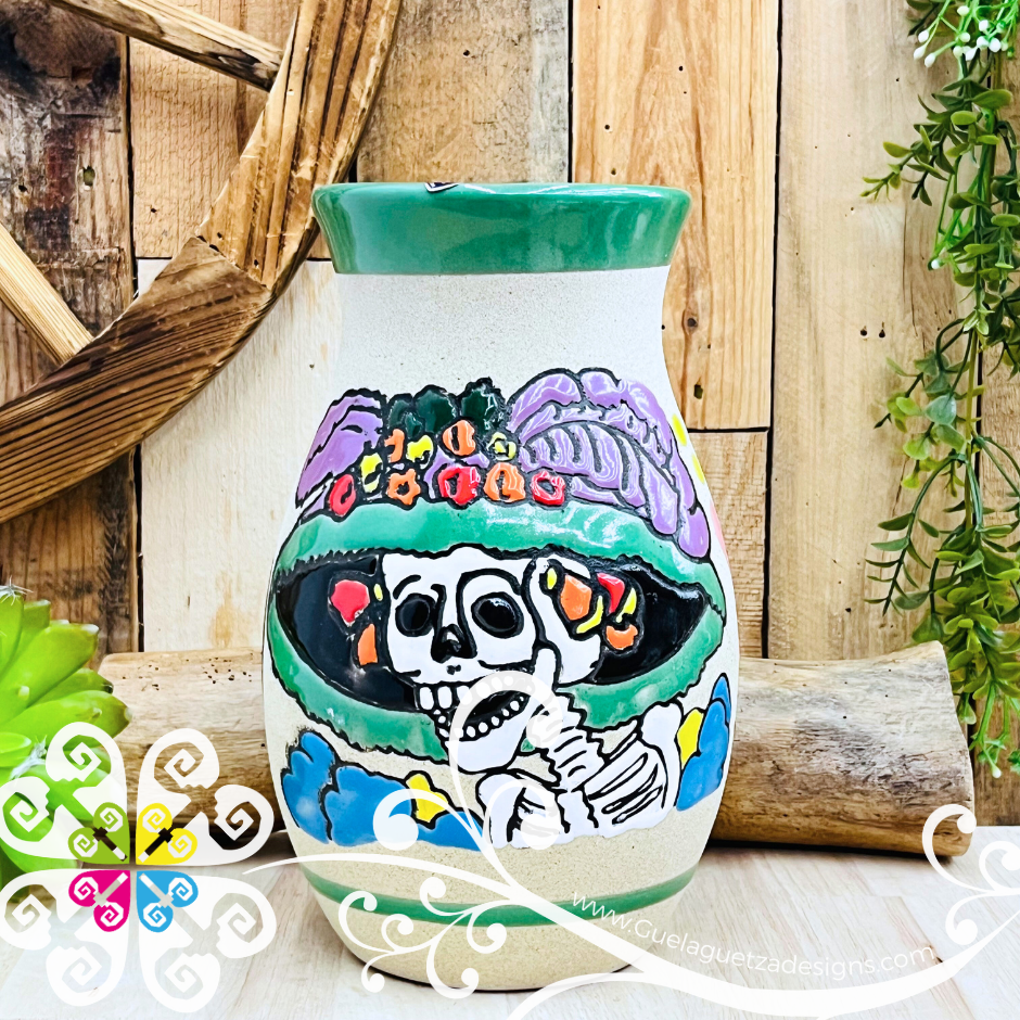 Pistachio Catrina Ovulo Vase - Mexican Home Décor