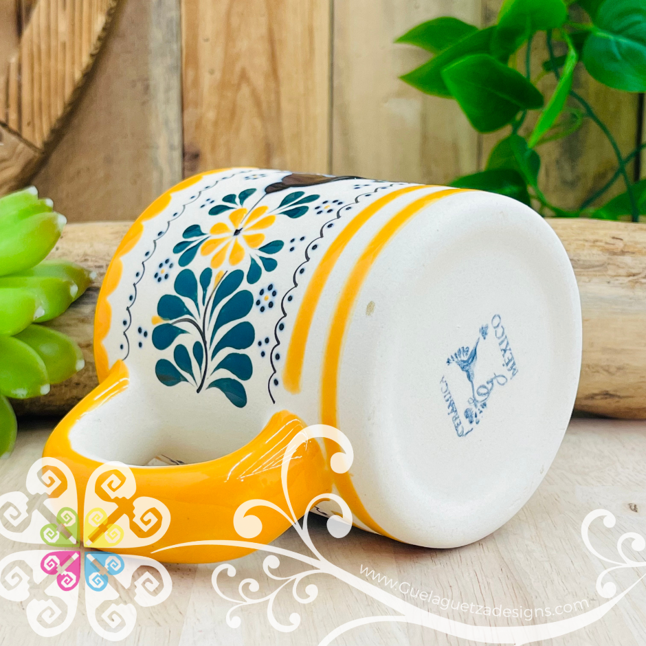 Yellow Taza Recta Colibri - Barro Alta Temperatura - Single Clay Mug