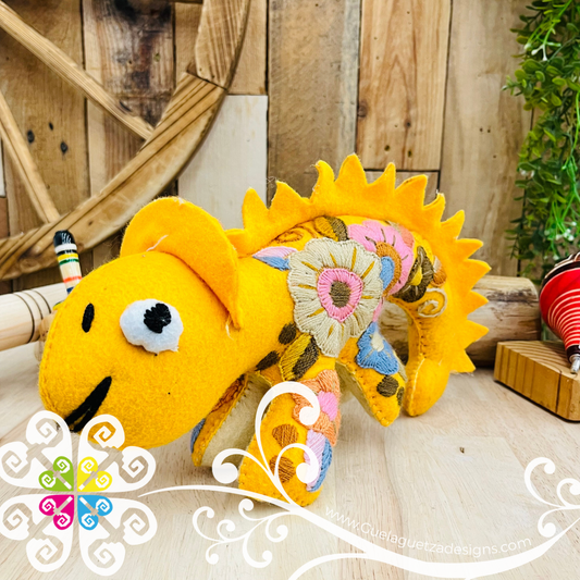 Embroidered Chameleon - Chiapas Stuffed Animal