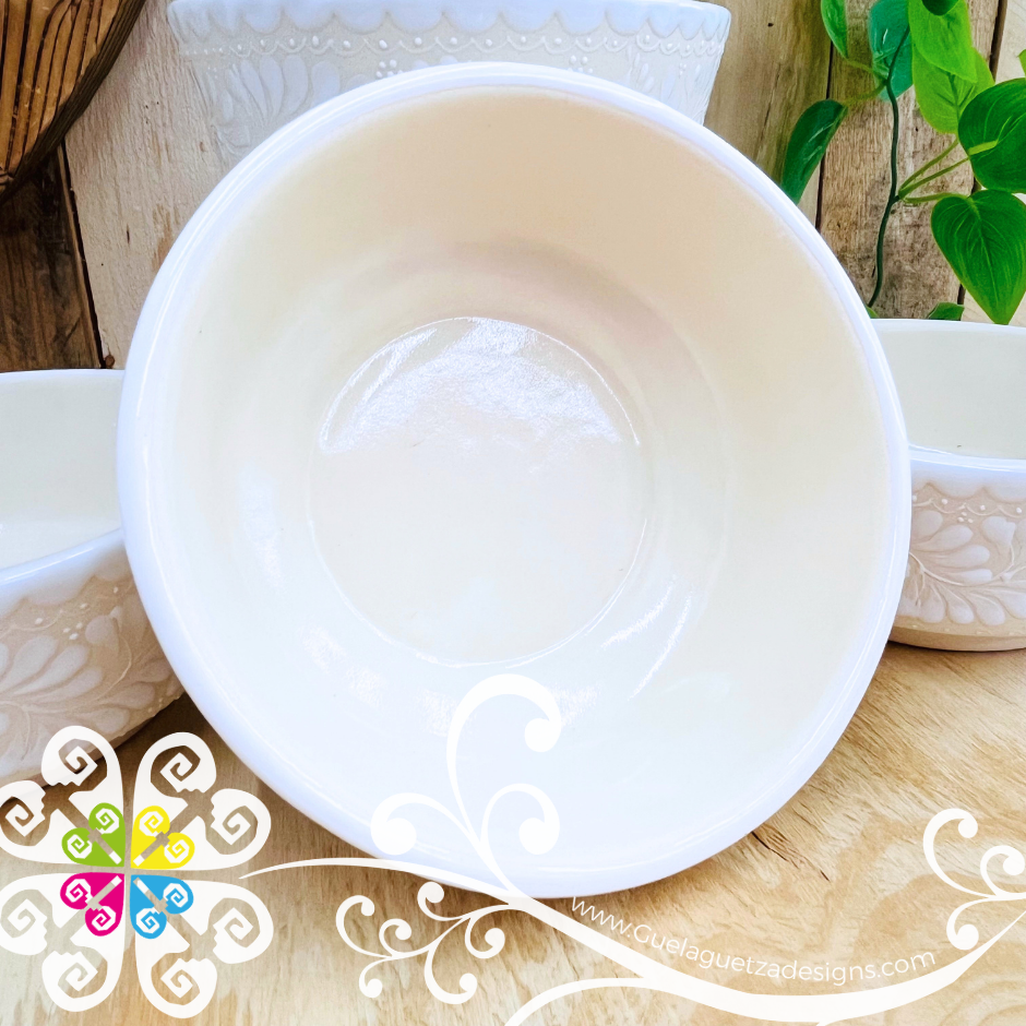 White Set of 4 Bowls - Barro Alta Temperatura
