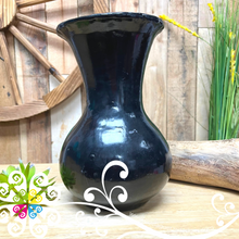 Large Black Clay Hand Painted Vase - Barro Negro Oaxaca