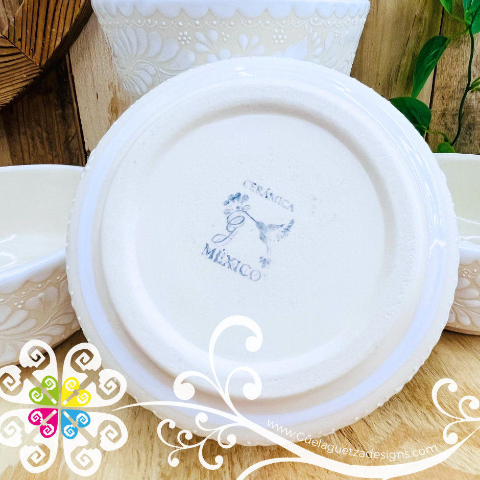 White Set of 4 Bowls - Barro Alta Temperatura