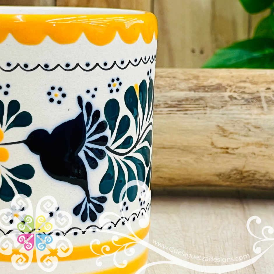 Yellow Taza Recta Colibri - Barro Alta Temperatura - Single Clay Mug