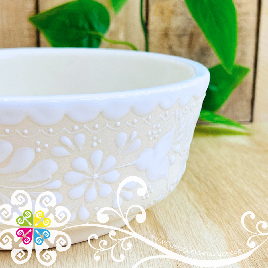 White Set of 4 Bowls - Barro Alta Temperatura