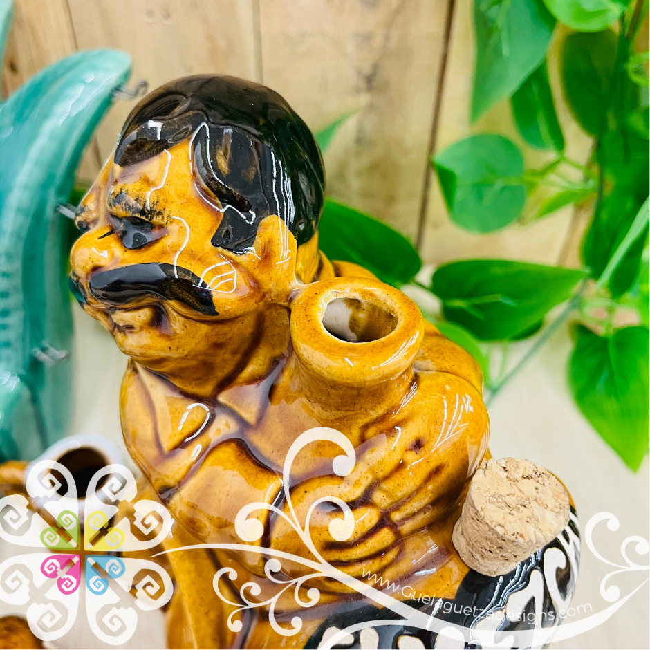 Large Set Tequilero Maguey - Ceramic Tequila Bottle Set