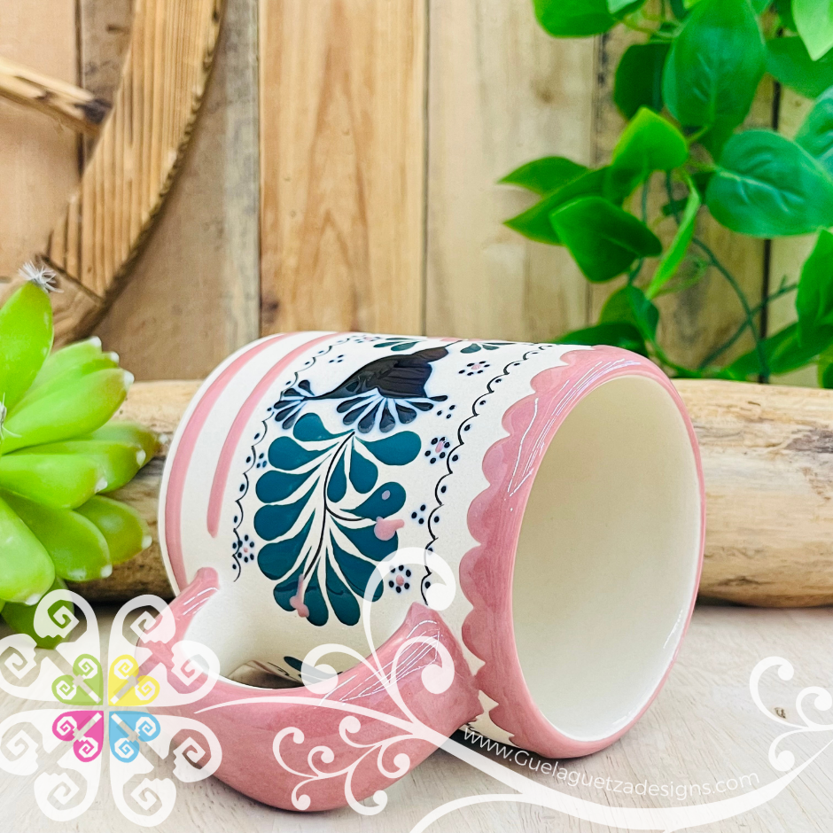 Pink Taza Recta Colibri - Barro Alta Temperatura - Single Clay Mug