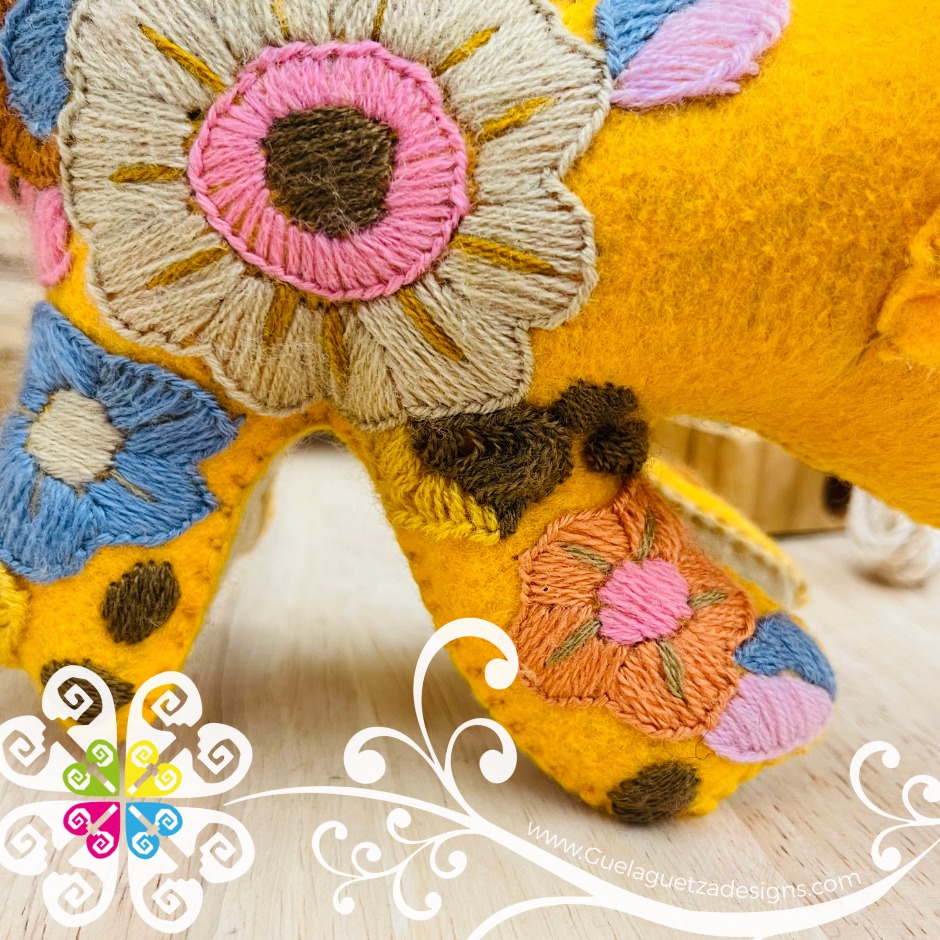 Embroidered Chameleon - Chiapas Stuffed Animal