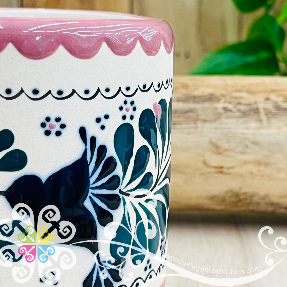 Pink Taza Recta Colibri - Barro Alta Temperatura - Single Clay Mug