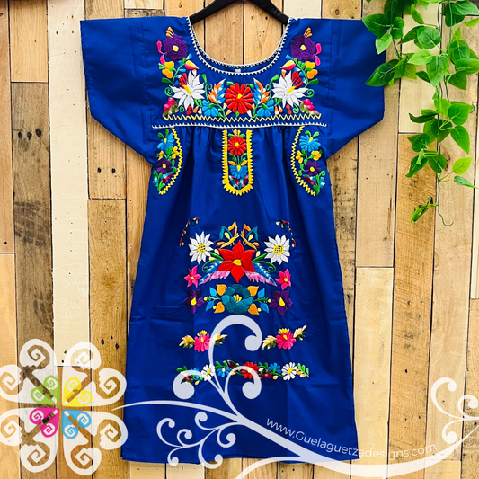 Royal Blue Vestido Tehuacan Puebla - Women Dress