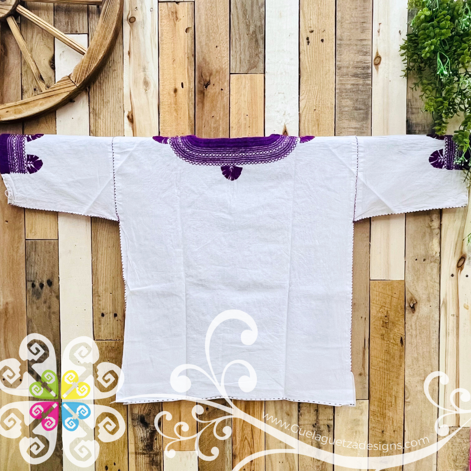 Medium Solid Colors Milpa Embroider 3/4 Sleeve Top - Blusa Bordada