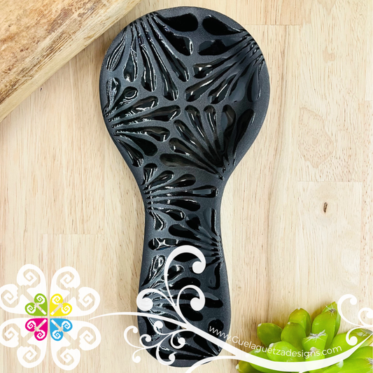 Black Espiga Clay Cucharero - Spoon Holder