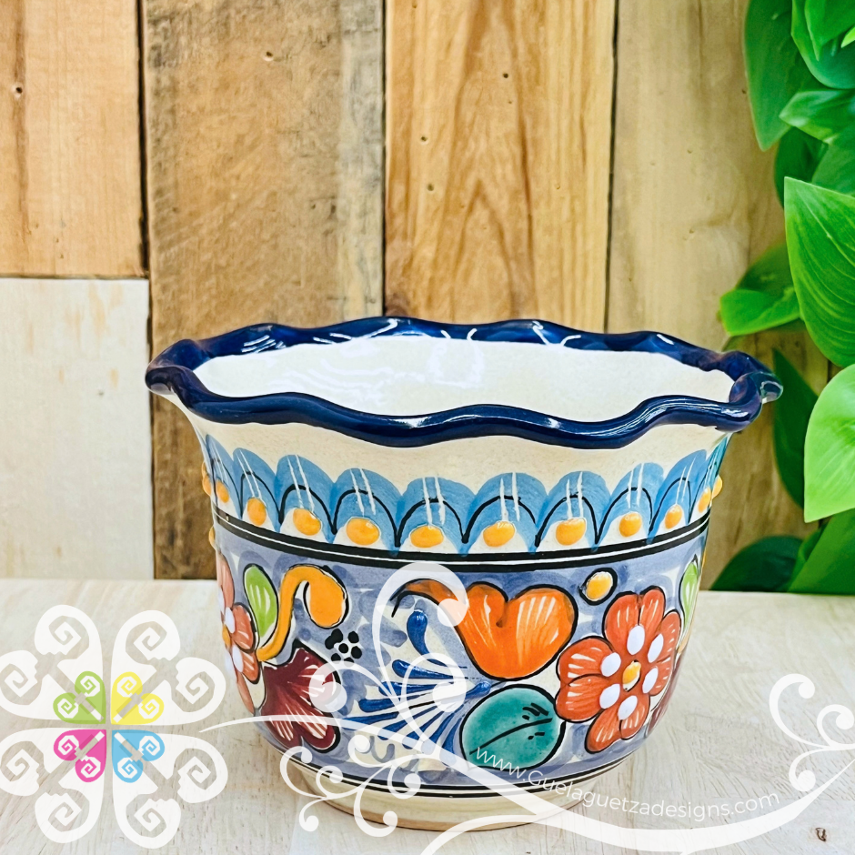 Multicolor Violeta Planter - Maceta Mexicana - Talavera Home Decor