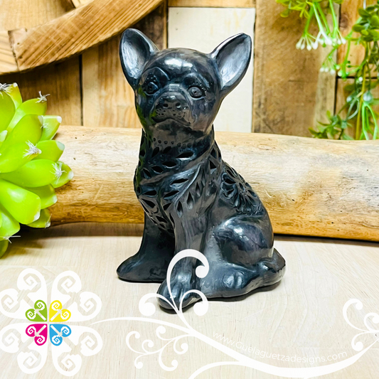Chihuahua Dog Black Clay Figure - Barro Negro Oaxaca