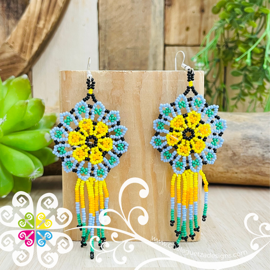 Beaded Wild Flower Earrings