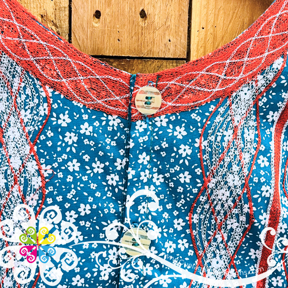 Small Cadenilla Tehuana Lupita Top - Double Embroider