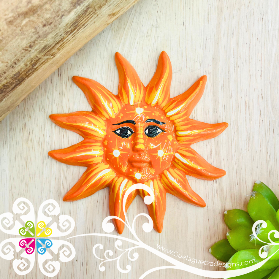 Medium Orange Sun & Moon Set - Wall Decor
