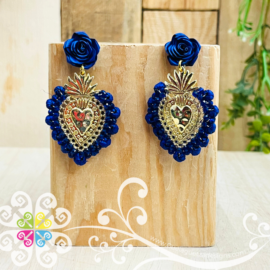 Medium Solid Color Corazon Milagrito Studs- Palm Earrings