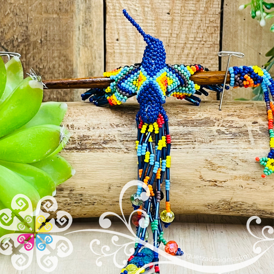 Hummingbird Beaded Hair Brooch