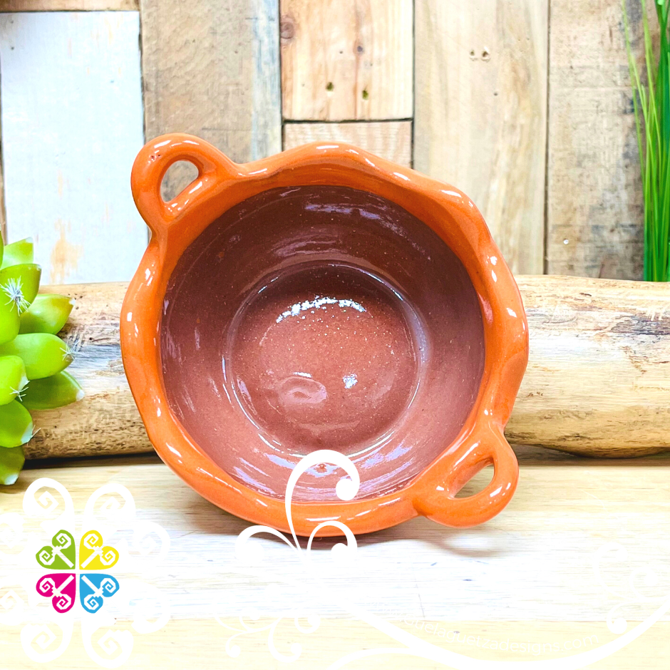 Set of 4 Engobe Small Cazuelita Clay Bowl