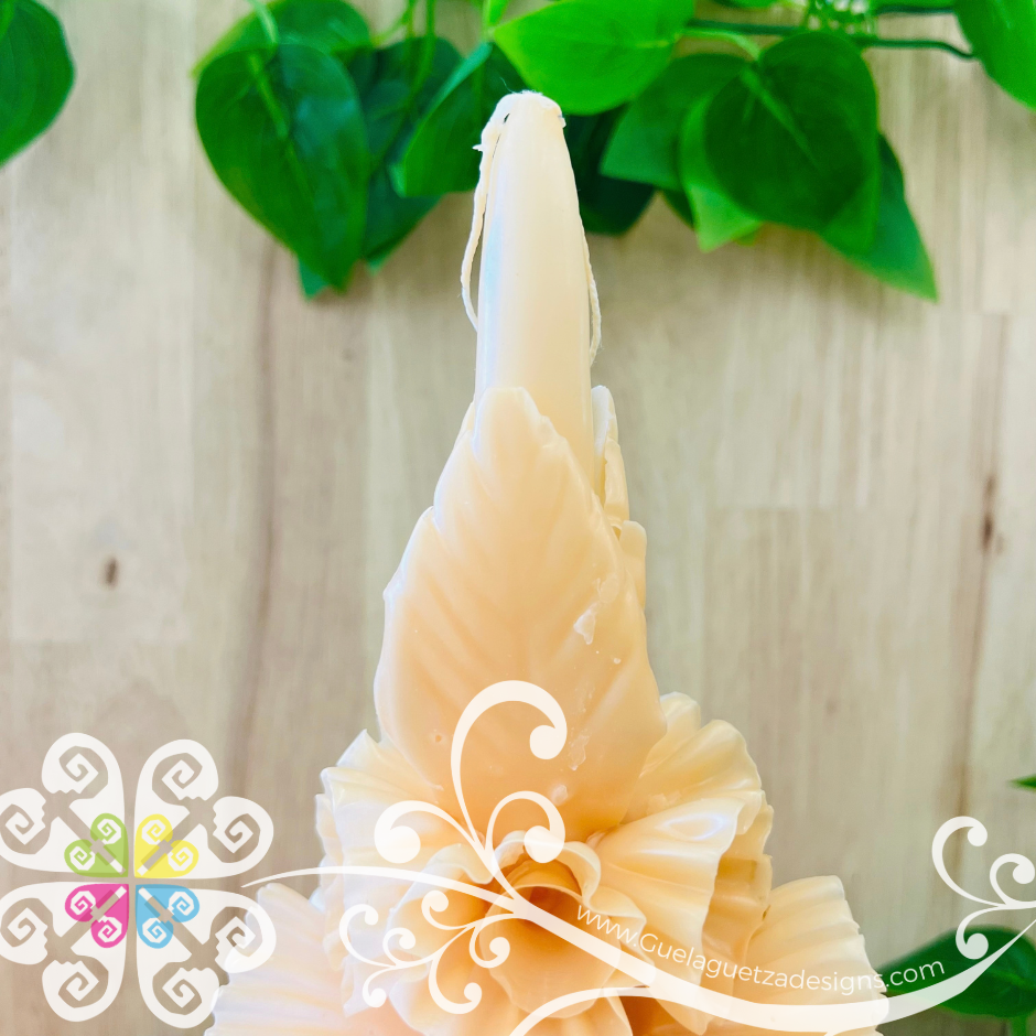 Large Light Pink Vela Escamada Banderilla Elegancia Artesanal- Artisan Candles Vedesa
