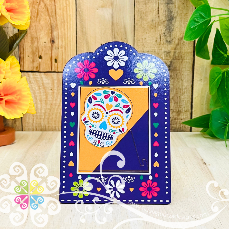 Mini Dia de los Muertos Picture Frame - Day of the Dead Ofrenda Decor