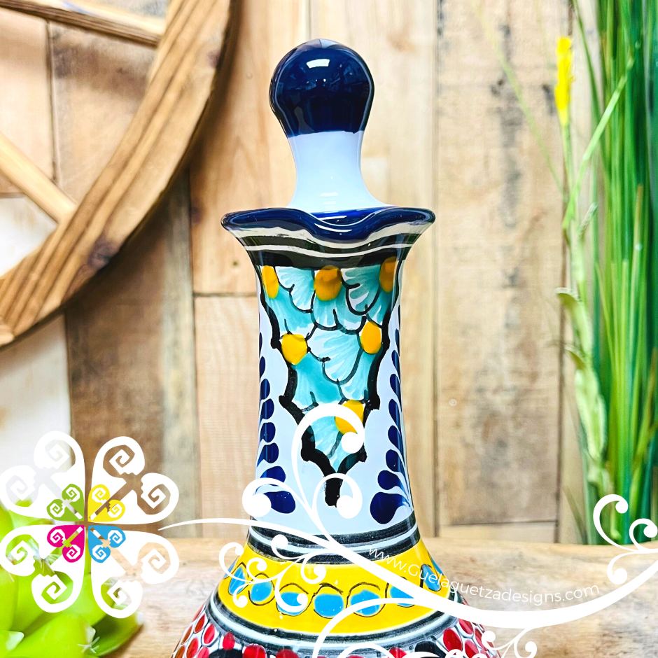 Yellow Floral Bouquet Talavera Set Tequilero