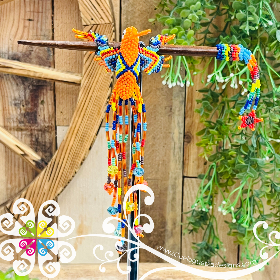 Hummingbird Beaded Hair Brooch