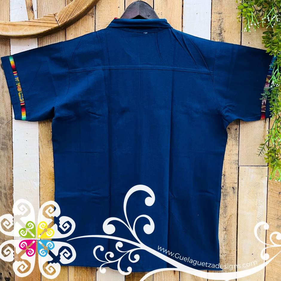 Navy Blue Men Coralillo Shirt Double Lines - Men Shirt