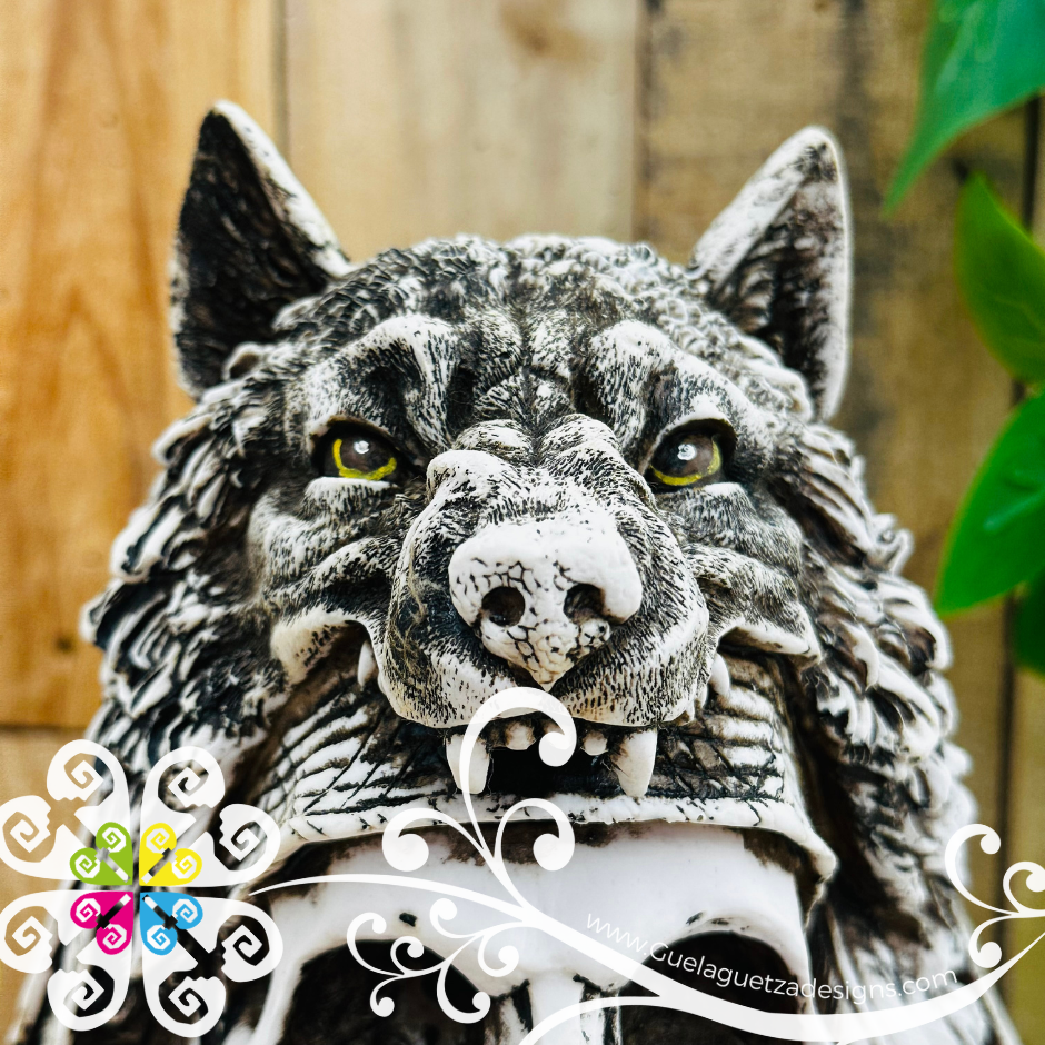 Large Wolf - Artisan Day of Dead Resin Skull