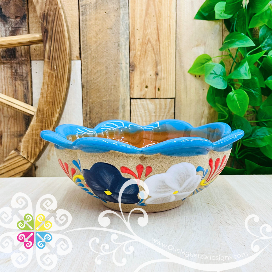 Small Frutero de Barro Flowers - Mexican Kitchen