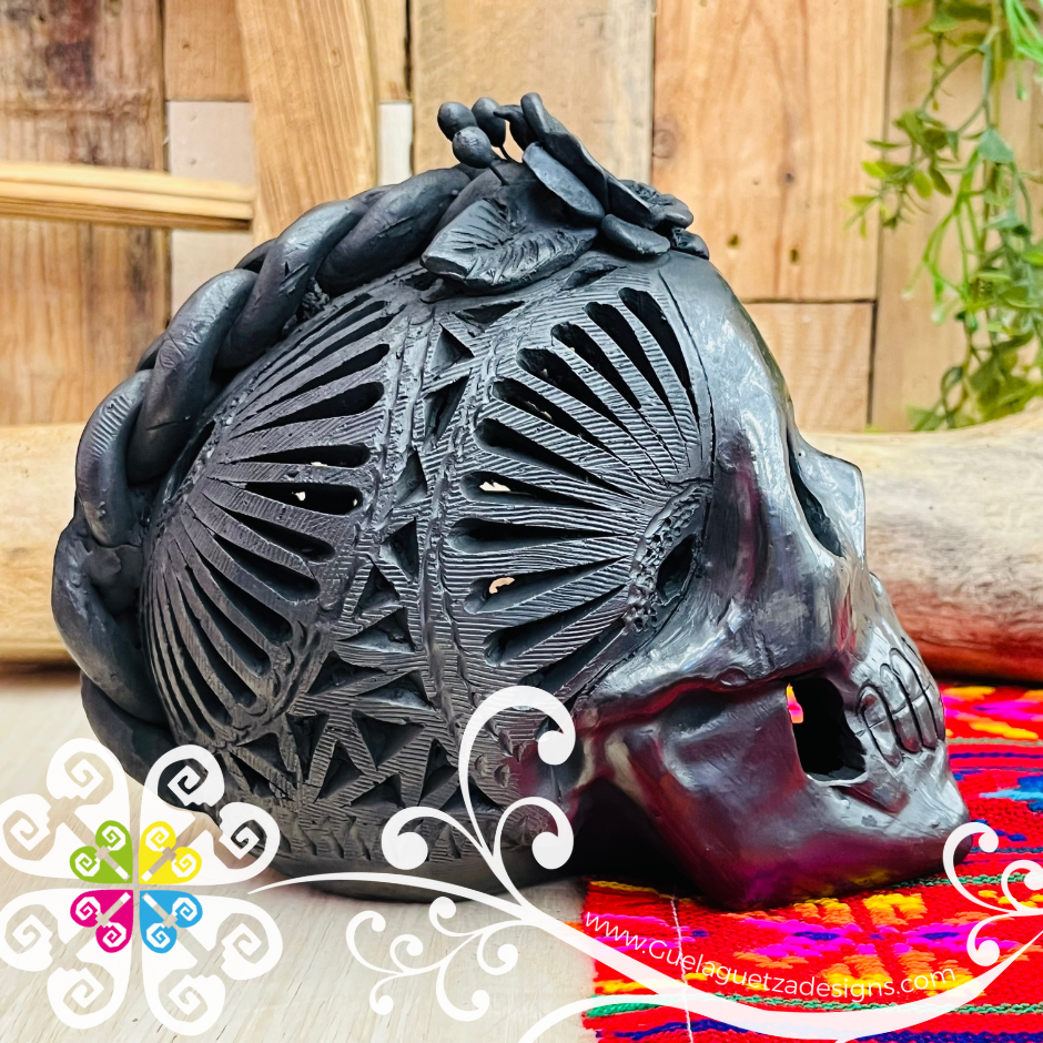 Medium Unique Skull  - Black Clay Oaxaca