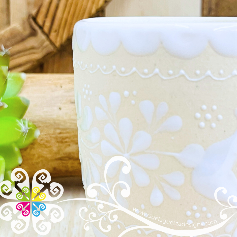 White Taza Cono Colibri - Barro Alta Temperatura - Single Clay Mug