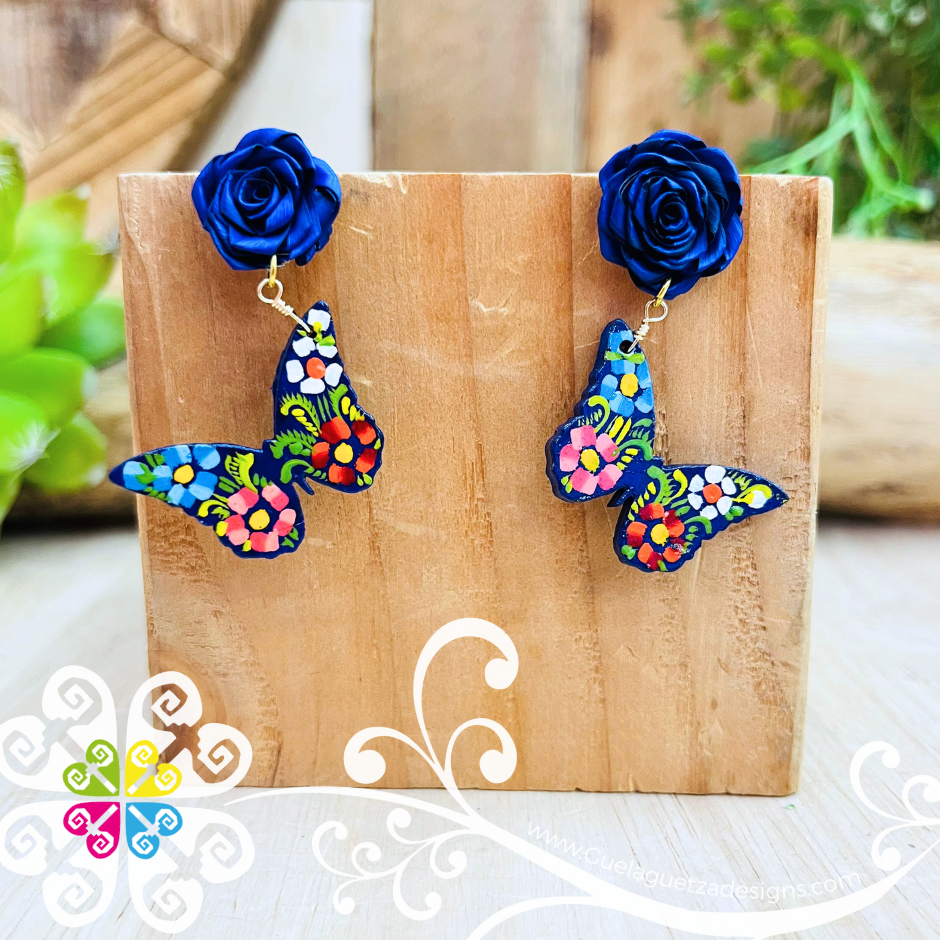 Mariposa Wood Studs - Palm Earrings