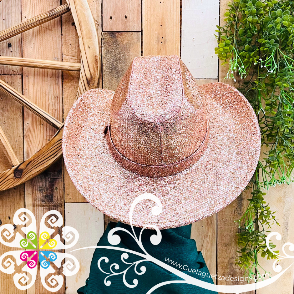Rose Gold Glitter Cowboy Hat - Unisex Hat