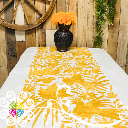 Mustard Large Solid Color Otomi Table Runner - Camino de Tenango