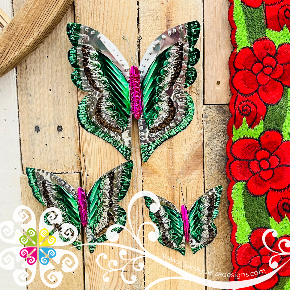 Set of 3 Butterfly - Hojalata Wall Decor