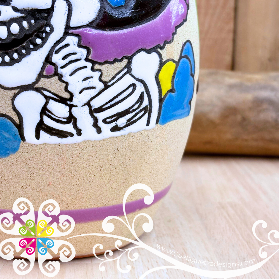 Lilac Catrina Ovulo Vase - Mexican Home Décor