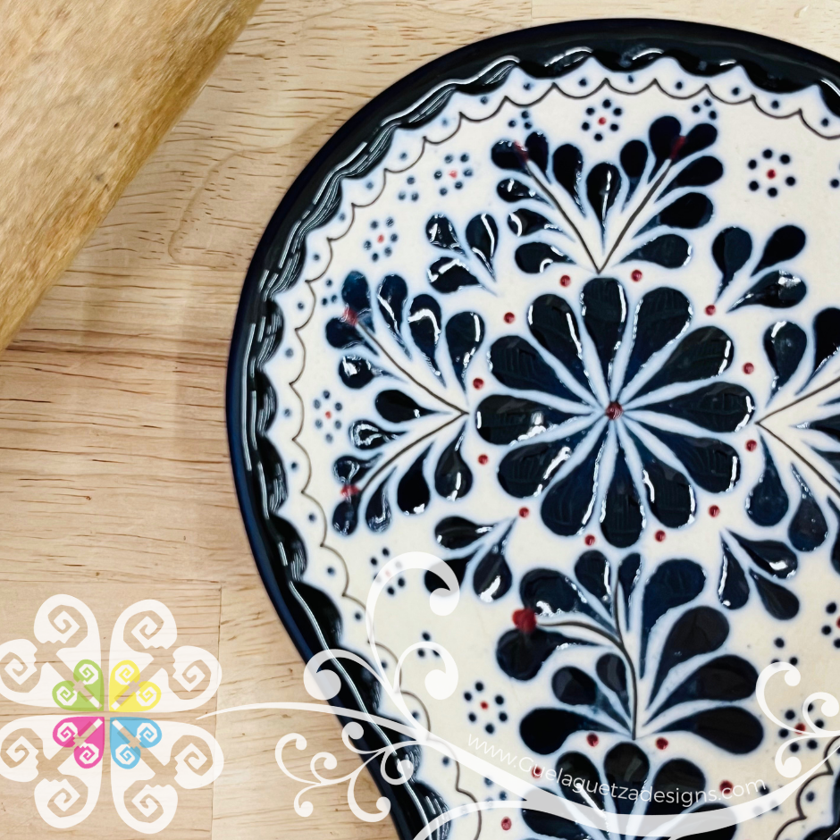 Navy Blue Dalia Spoon Rest - Barro Alta Temperatura - Spoon Rest